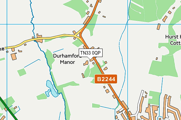 TN33 0QP map - OS VectorMap District (Ordnance Survey)