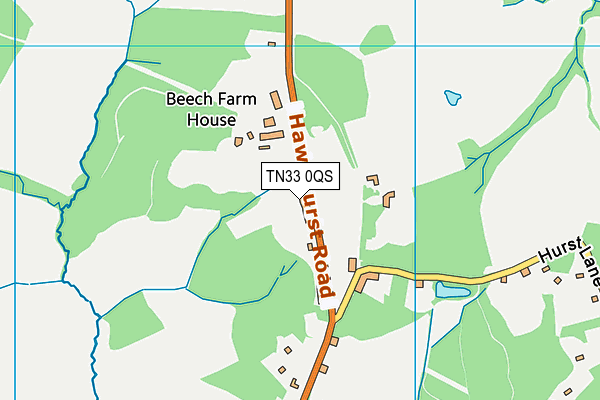 TN33 0QS map - OS VectorMap District (Ordnance Survey)