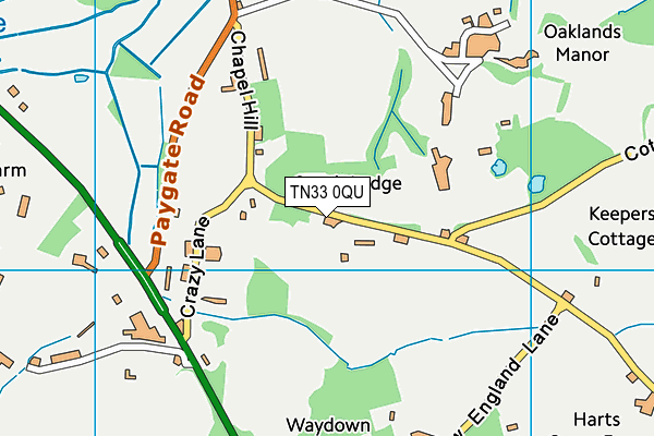 TN33 0QU map - OS VectorMap District (Ordnance Survey)