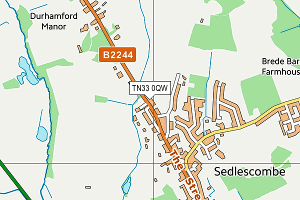 TN33 0QW map - OS VectorMap District (Ordnance Survey)