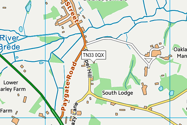 TN33 0QX map - OS VectorMap District (Ordnance Survey)