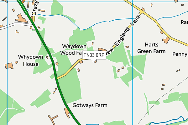 TN33 0RP map - OS VectorMap District (Ordnance Survey)