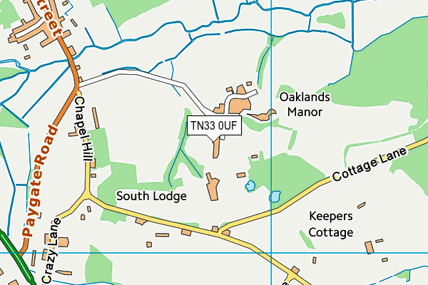 TN33 0UF map - OS VectorMap District (Ordnance Survey)