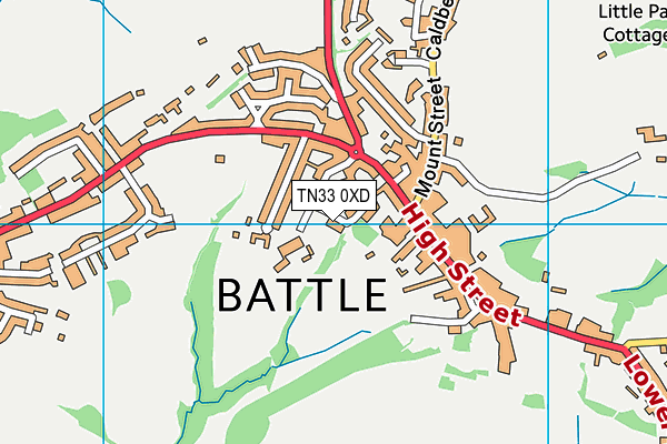 TN33 0XD map - OS VectorMap District (Ordnance Survey)