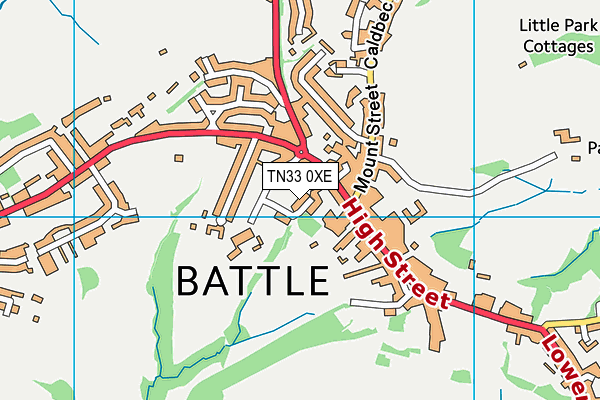 TN33 0XE map - OS VectorMap District (Ordnance Survey)