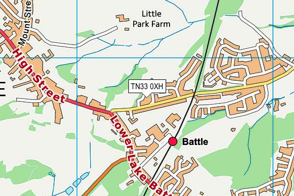 TN33 0XH map - OS VectorMap District (Ordnance Survey)