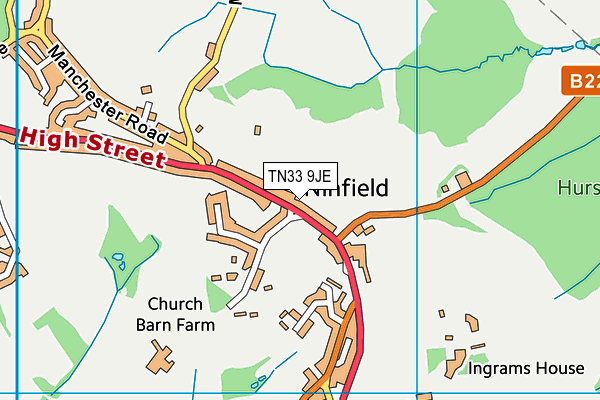 TN33 9JE map - OS VectorMap District (Ordnance Survey)