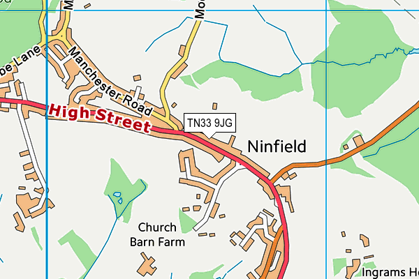 TN33 9JG map - OS VectorMap District (Ordnance Survey)
