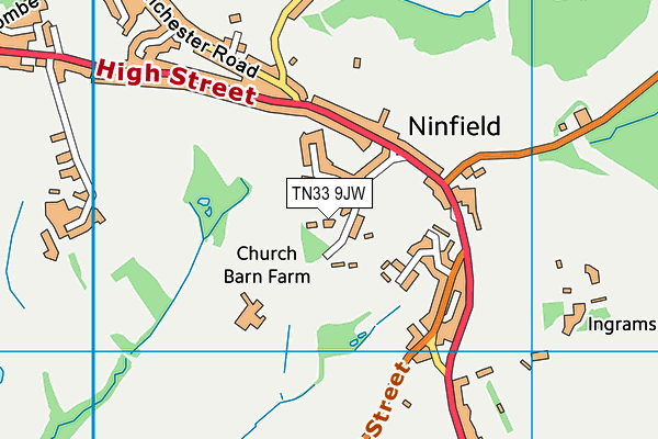Ninfield Church of England Primary School map (TN33 9JW) - OS VectorMap District (Ordnance Survey)