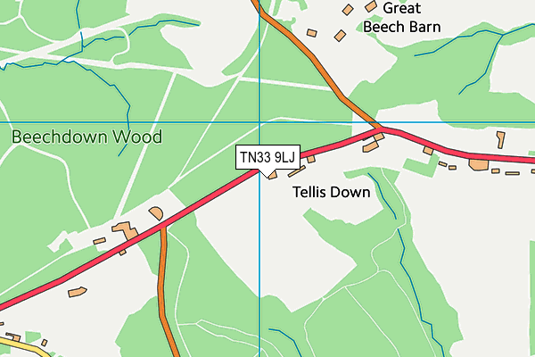 TN33 9LJ map - OS VectorMap District (Ordnance Survey)