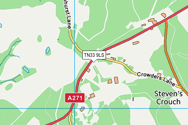 TN33 9LS map - OS VectorMap District (Ordnance Survey)
