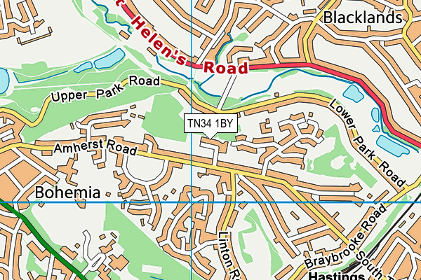 TN34 1BY map - OS VectorMap District (Ordnance Survey)