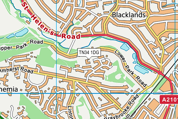 TN34 1DG map - OS VectorMap District (Ordnance Survey)