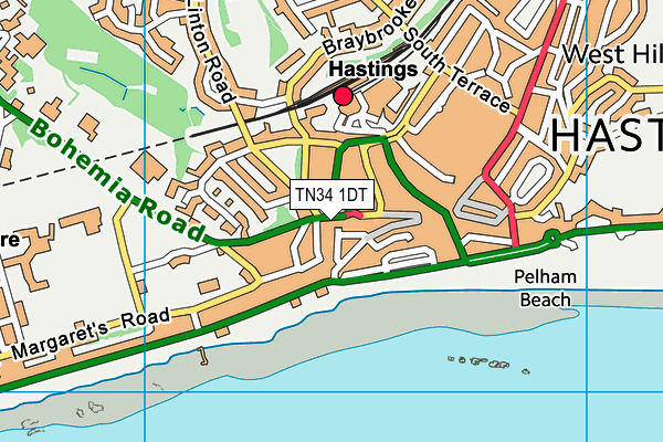 Map of HASTINGS AREA BUSINESS CRIME REDUCTION PARTNERSHIP CIC at district scale