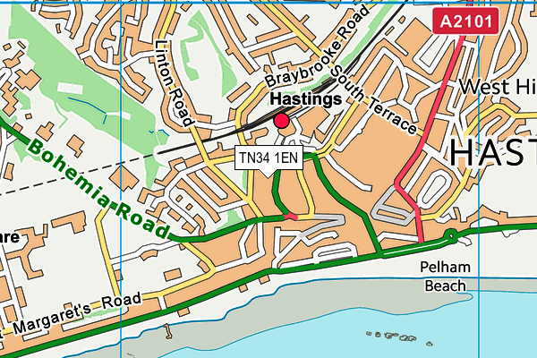 TN34 1EN map - OS VectorMap District (Ordnance Survey)