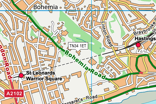 TN34 1ET map - OS VectorMap District (Ordnance Survey)