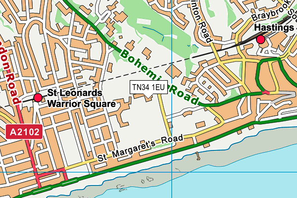 TN34 1EU map - OS VectorMap District (Ordnance Survey)