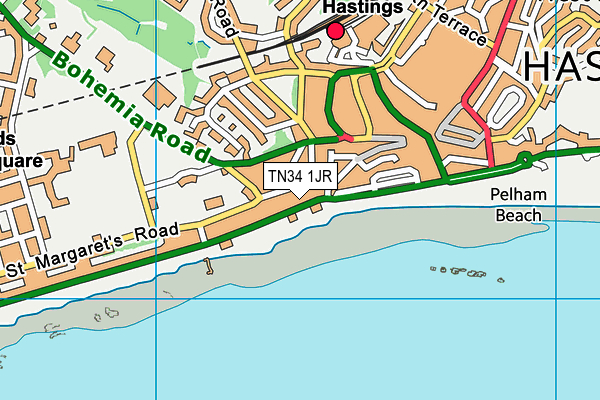 TN34 1JR map - OS VectorMap District (Ordnance Survey)