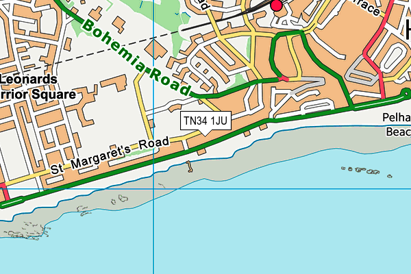 TN34 1JU map - OS VectorMap District (Ordnance Survey)