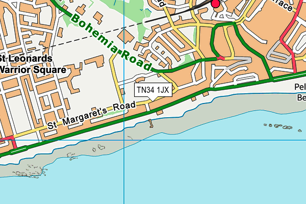 TN34 1JX map - OS VectorMap District (Ordnance Survey)