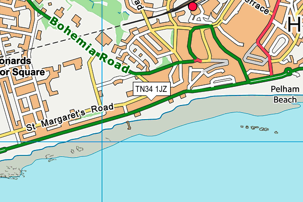 TN34 1JZ map - OS VectorMap District (Ordnance Survey)