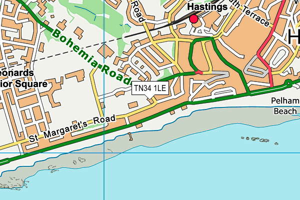 TN34 1LE map - OS VectorMap District (Ordnance Survey)