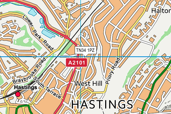 TN34 1PZ map - OS VectorMap District (Ordnance Survey)