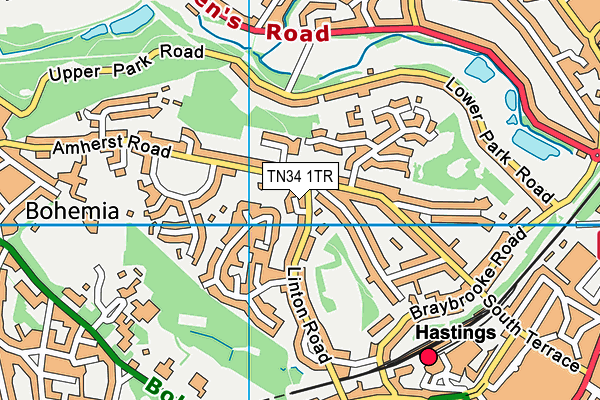 TN34 1TR map - OS VectorMap District (Ordnance Survey)