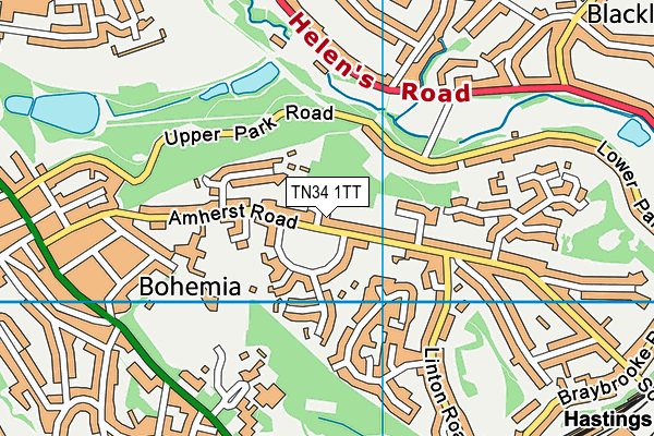 TN34 1TT map - OS VectorMap District (Ordnance Survey)