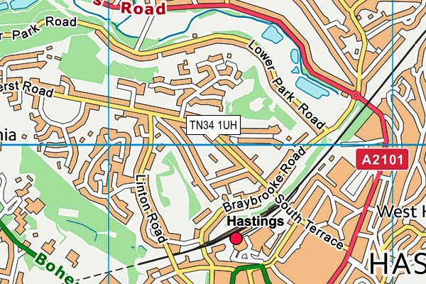 TN34 1UH map - OS VectorMap District (Ordnance Survey)