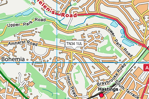 TN34 1UL map - OS VectorMap District (Ordnance Survey)