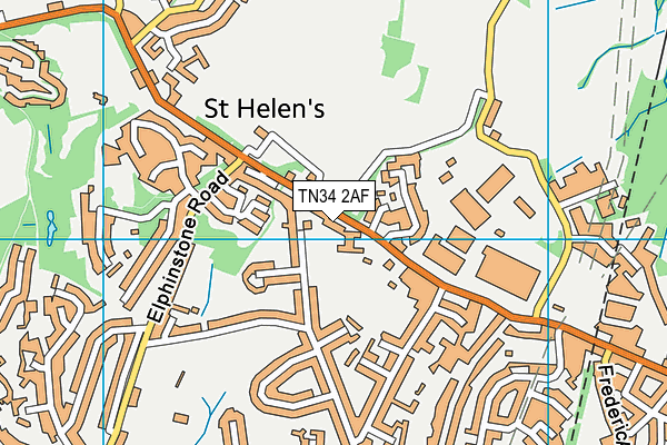 TN34 2AF map - OS VectorMap District (Ordnance Survey)
