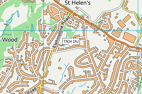 TN34 2AJ map - OS VectorMap District (Ordnance Survey)