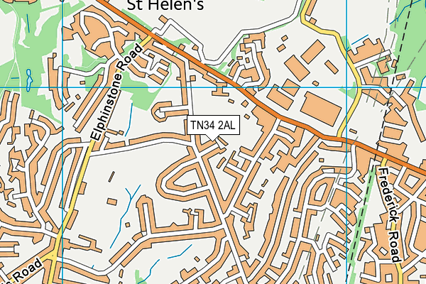 TN34 2AL map - OS VectorMap District (Ordnance Survey)