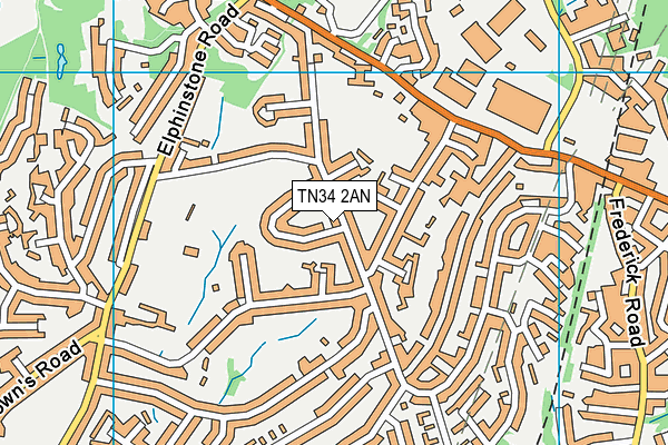 TN34 2AN map - OS VectorMap District (Ordnance Survey)