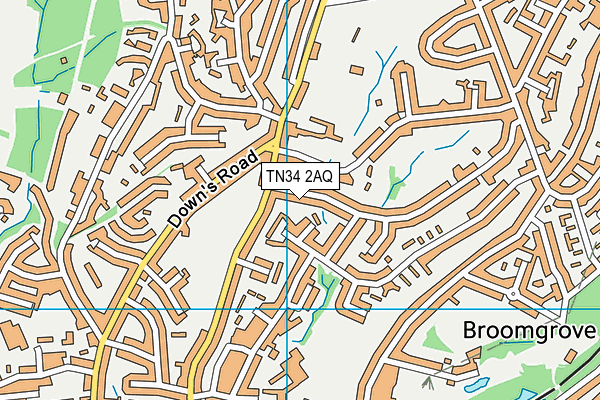 TN34 2AQ map - OS VectorMap District (Ordnance Survey)