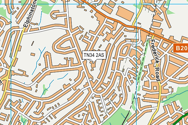TN34 2AS map - OS VectorMap District (Ordnance Survey)