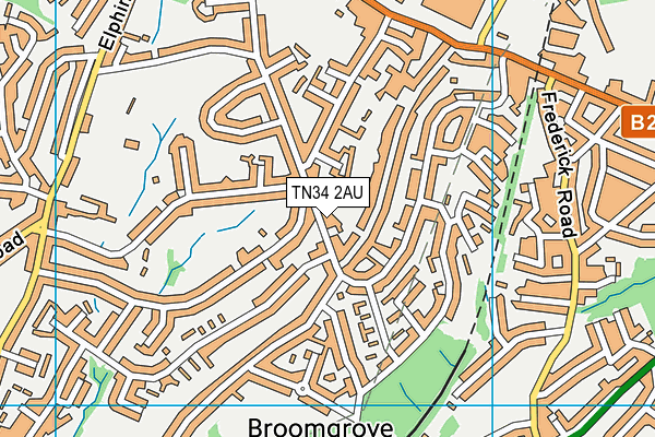 TN34 2AU map - OS VectorMap District (Ordnance Survey)