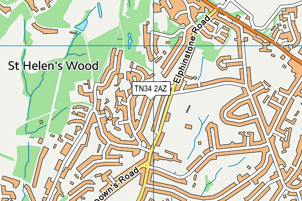 TN34 2AZ map - OS VectorMap District (Ordnance Survey)