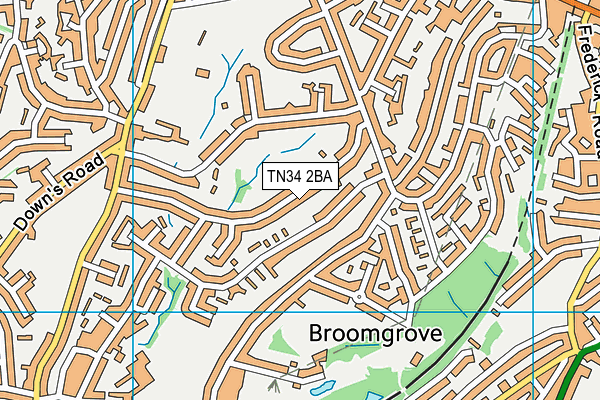 TN34 2BA map - OS VectorMap District (Ordnance Survey)