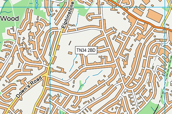 TN34 2BD map - OS VectorMap District (Ordnance Survey)
