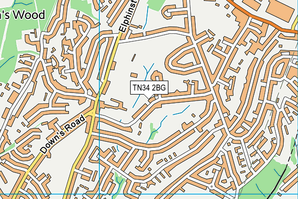TN34 2BG map - OS VectorMap District (Ordnance Survey)