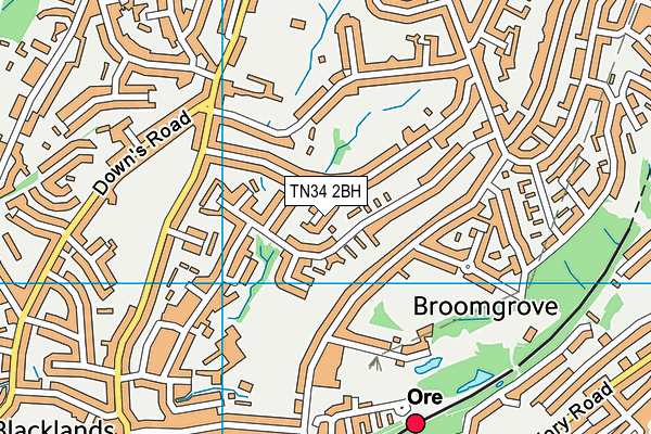 TN34 2BH map - OS VectorMap District (Ordnance Survey)