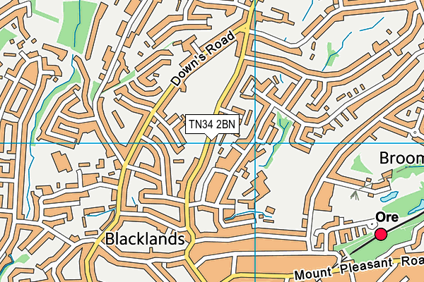TN34 2BN map - OS VectorMap District (Ordnance Survey)