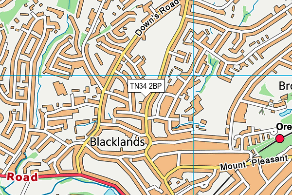 TN34 2BP map - OS VectorMap District (Ordnance Survey)