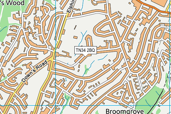 TN34 2BQ map - OS VectorMap District (Ordnance Survey)