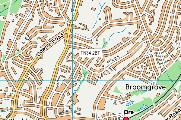 TN34 2BT map - OS VectorMap District (Ordnance Survey)