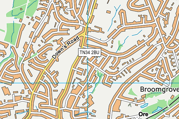 TN34 2BU map - OS VectorMap District (Ordnance Survey)