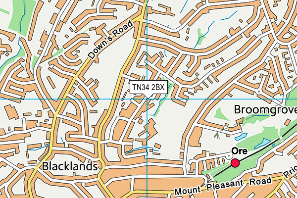 TN34 2BX map - OS VectorMap District (Ordnance Survey)