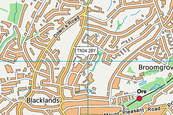 TN34 2BY map - OS VectorMap District (Ordnance Survey)